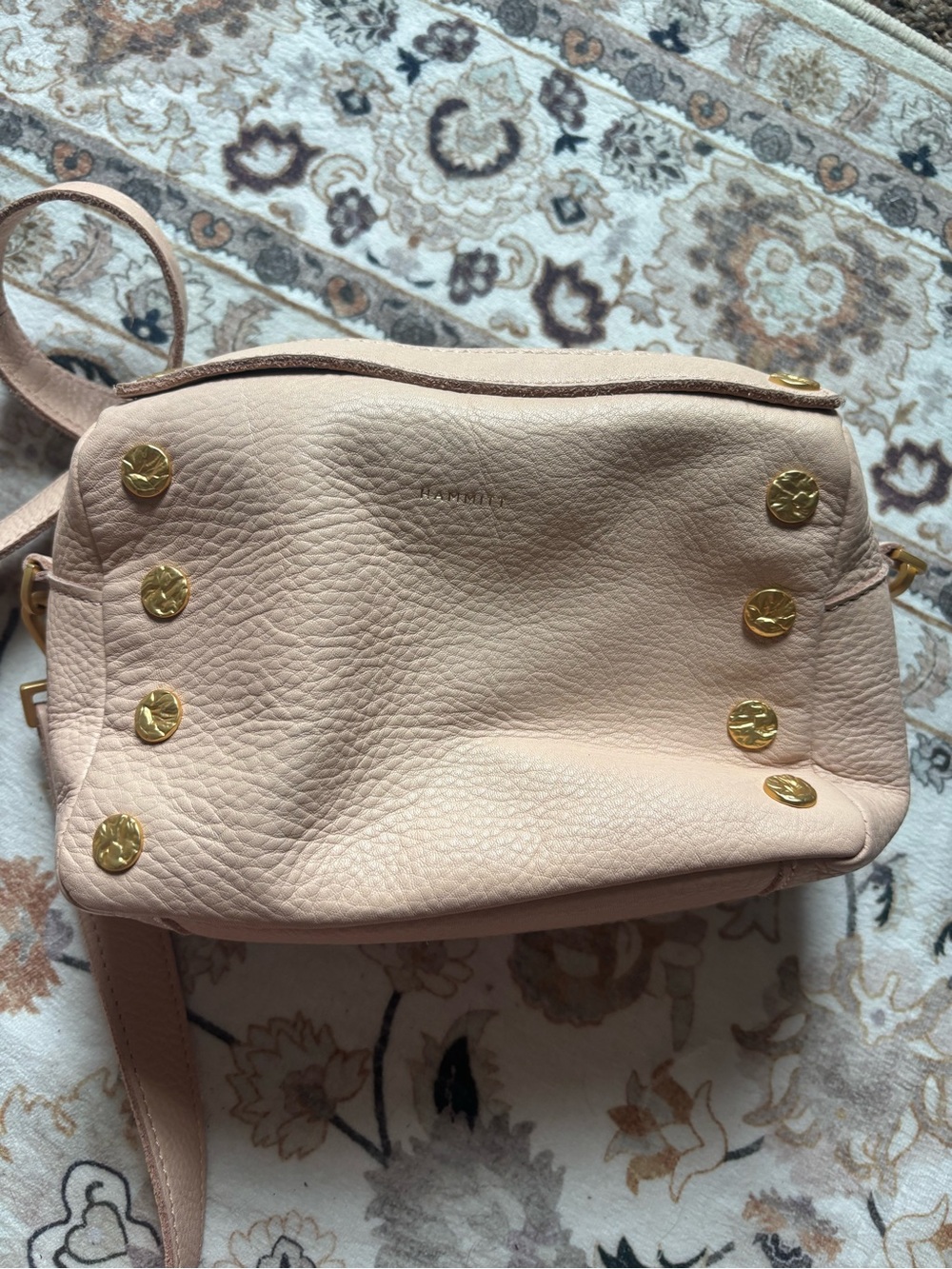 Hammitt Evan small  Pink Pebbled Leather Crossbody Bag